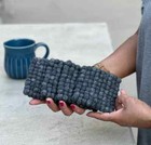 Felt Ball Tea Coasters  Drink Coasters Set  Home Decor Fair Trade Charcoal