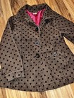 Gymboree Girls Jacket Coat Sz 6 Brown Polka Dot Vintage Vtg