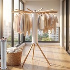 Portable Collapsible Clothes Drying Rack Tripod Base  16 Drying Poles Heavy Duty