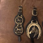 Vtg House Of Goebel England Genuine Solid Brass Leather Bridle Medallions
