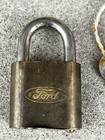 Vintage Oval Ford Script Brass Padlock With 2 Original Ford Keys