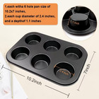 3 Pcs Pack 6-cups Cake Muffin Pan Non-stick Bakeware Muffin Cups Carbon Steel Us