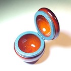 Trinket Box Red Alabaster Hinged Jewelry Jar Vintage Carved Italian Stone 