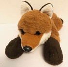 Fao Schwarz Adopt A Pet Red Fox Laying Plush 14  Stuffed Animal Brass Button