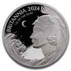 2024 Great Britain Reverse Frosted Proof Silver Britannia 4 Coin Set W box   Coa