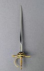 Vintage Spain    Letter Opener Rapier Sword Gold Tone black Ornate 7 