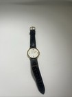 Perry Ellis Portfolio Quartz Watch White Roman Dial Black Leather