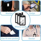 3 Pack Id Badge Holder With Plastic Clip  Double-sided Clear Vertical Badge Hold