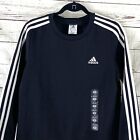 Adidas Sweatshirt Women s Size S Black Essentials 3-stripes Fleece Crew Neck Nwt