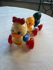 Vintage Tomy Quack Along Ducks Mommy   Baby Ducks Pull Along String No String