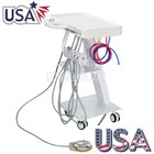 Portable Dental Mobile Delivery Unit System 4 Holes Suction Cart With Socket New