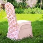 6 Pcs Satin Rosette Spandex Stretchable Chair Covers Wedding Supplies Event