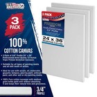 3 Pack Of Us Art Supply 24  X 36  Acrylic Primed Cotton Stretched Canvas
