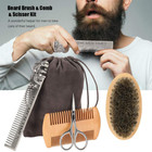 Beard Comb Beard Brush Set  4 In 1 Beard Grooming Kit Beard Care Kit With Stainl