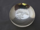 Vintage Japanese Pure Silver Small Footed Dish-engraved Fungus-sailboat Mark-nr