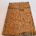 Antique Chinese 19th Century Sandalwood Card Case Carved Characters