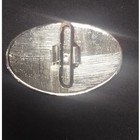 Vintage Style Silver Tone Floral Engraved Western Oval Belt Buckle Unisex