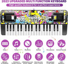 Kids Keyboard Piano  37 Keys Electric Piano With Music Stand  Microphone