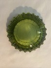 Vintage Green Glass Sunburst Ashtray Mcm Design Mid Century Modern