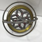 Vintage 1950s Mcm Gyroscope Metal Spinning Top Red Center Classic Antique Toy