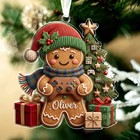 Personalized Gamer Gingerbread Acrylic Ornament Custom Name Video Game Xmas Tree