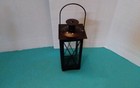 Lantern Small Black Tea Light Votive Candle Holder Hanging Metal   Glass