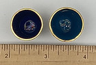 Lot Of 3 Vintage Cloisonn     Enamel Brass Thimbles Birds Flowers Free Shipping
