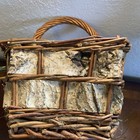 Vintage Birch Bark Woven Basket - Handmade - Beautiful   Rustic - Large 7   x11   