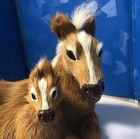 Vintage Horse   Foal Life Like Real Hair As Fur W glass Eyes Leather Feet nose