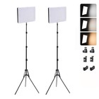 2 Pack Led Video Photography Lighting Kit With 78   Tripod Stand  Dimmable 5600k