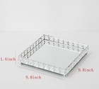 9 8  Silver Mirror Tray Crystal Decorative Tray Perfume Tray Mirror Vanity Tray