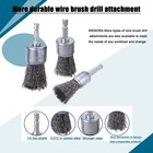 9 Pcs Wire Brush Wheel For Drill Wire Brush For Drill 1-inch Crimped End Wire