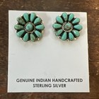 Native American Navajo Indian Cluster Post Green Turquoise Earrings Omg Zuni  k