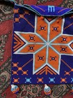 Large Huichol Beaded Hand Made Morral Shoulder Bag Mexico W  Star Blue Orange