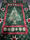 Homemade Christmas Tree Designed  Homemade Quilt 44x61 5 W  Holly Design Back