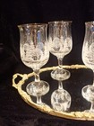 Libbey Arby s Christmas Winter Wonderland Vintage Wine Glasses Gold Rim-set Of 4