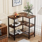 Corner Storage Shelf L-shaped Floor Cabinet Open Shelves Bookshelf Home Office