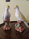 Nora Fenton - Pair Morning Doves Birds - Yellow And White - Large 9  - Vintage 