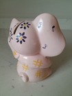 Vintage Kitsch Anthropomorphic Chalkware Pink Elephant Bank Japan