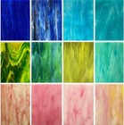 12 Sheets Variety Stained Glass Sheets Pack  4 X 6 Inch Mosaic Glass Tiles Craft