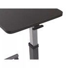New Non-tilt Top Overbed Table     Adjustable Height  Rolling Wheels  Silver Vein