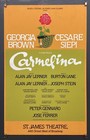 Carmelina Alan Jay Lerner  Burton Lane  Vintage Original Window Card Poster 1979