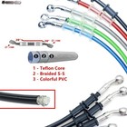 Motorcycle Bike Braided 10mm Brake Clutch Oil Hose Line Pipe Cable 30cm-220cm