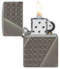 Zippo 46812  Deep Dots Pattern Deep Carve Armor Lighter  Black Ice Finish  New