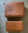 Vintage Hartmann Luggage Set Of 2 Belted Brown Leather Paisley Lined 24      20   