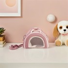 Portable Pet Carrier Bag Pink Breathable Plush Small Animal Travel Shoulder Bag