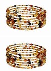Tembo Crafts - Set Of 2  Beaded Bracelets - Different Shades Of Brown