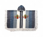 Our Lady Of Guadalupe Virgin Mary Blue Alpaca Wool Poncho Gaban Zarape Jorongo