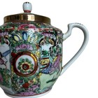 Late 19th Century Antique Chinese Rose Famille Medallion Porcelain Tea Pot