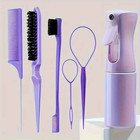 6pcs Professional Hair Brush Comb Set Braiding Teasing Styling Tools Salon Gift